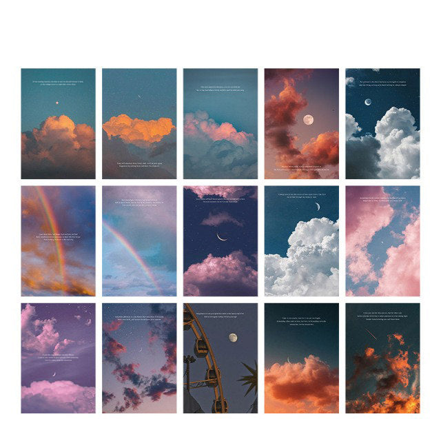 Kolorowe plakaty ścienne z pastelowymi chmurami Twilight