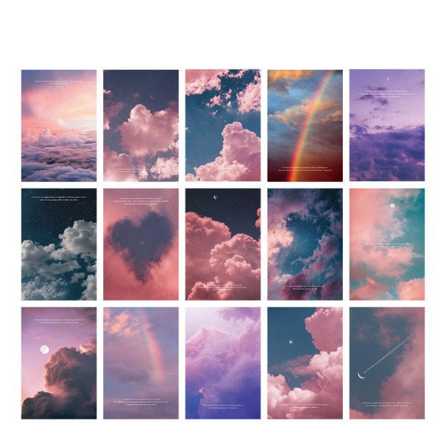 Kolorowe plakaty ścienne z pastelowymi chmurami Twilight
