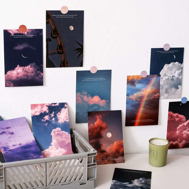 Kolorowe plakaty ścienne z pastelowymi chmurami Twilight