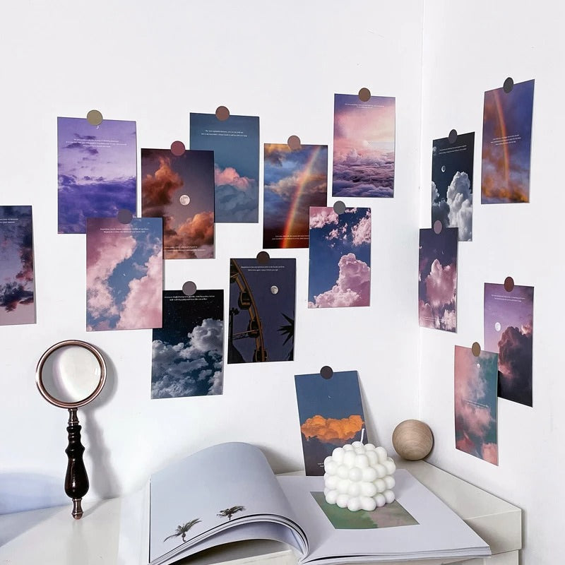 Kolorowe plakaty ścienne z pastelowymi chmurami Twilight