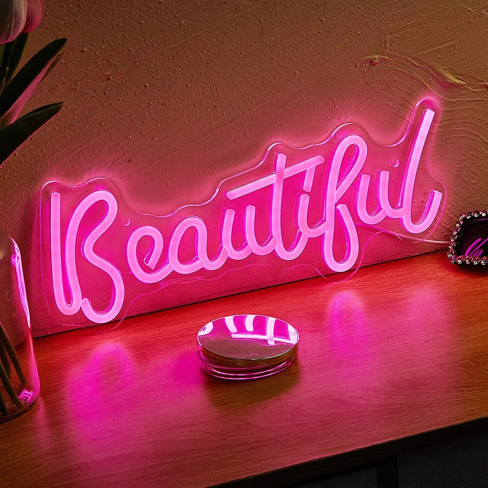 Różowy Piękny Neonowy Znak LED