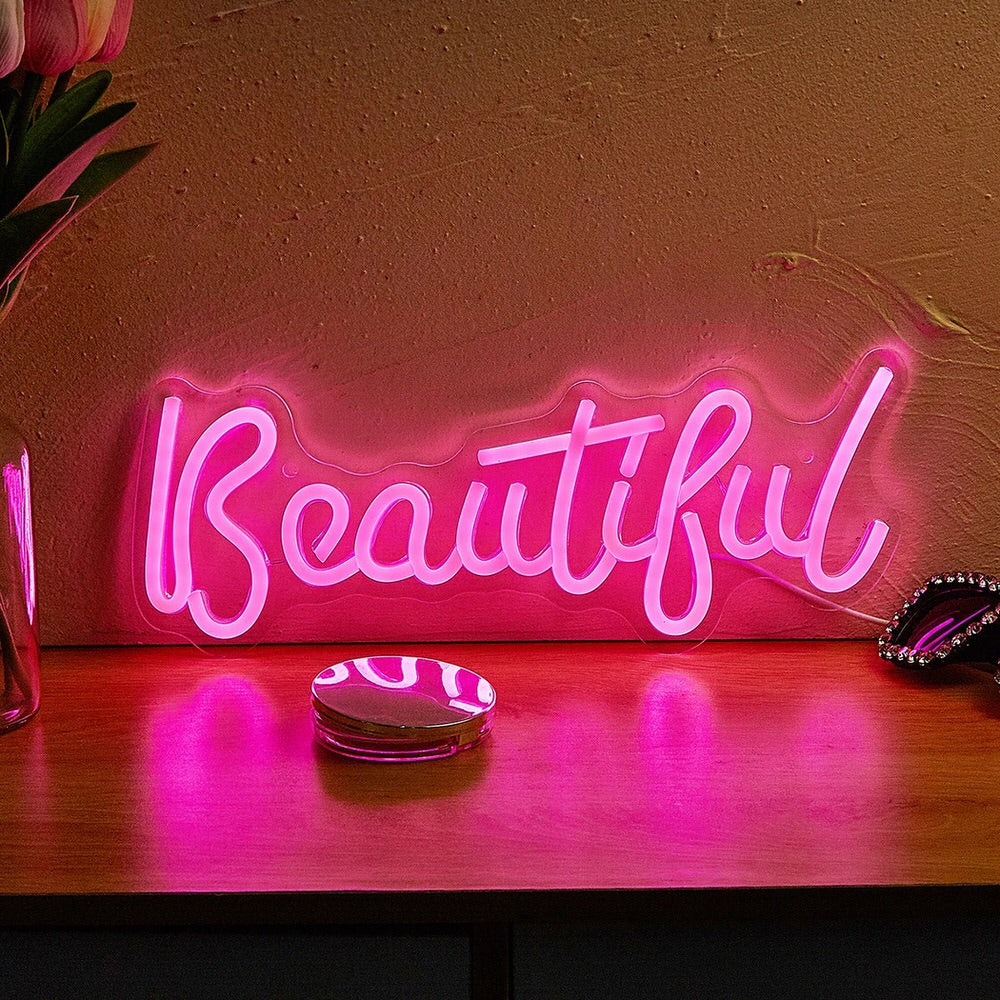 Różowy Piękny Neonowy Znak LED