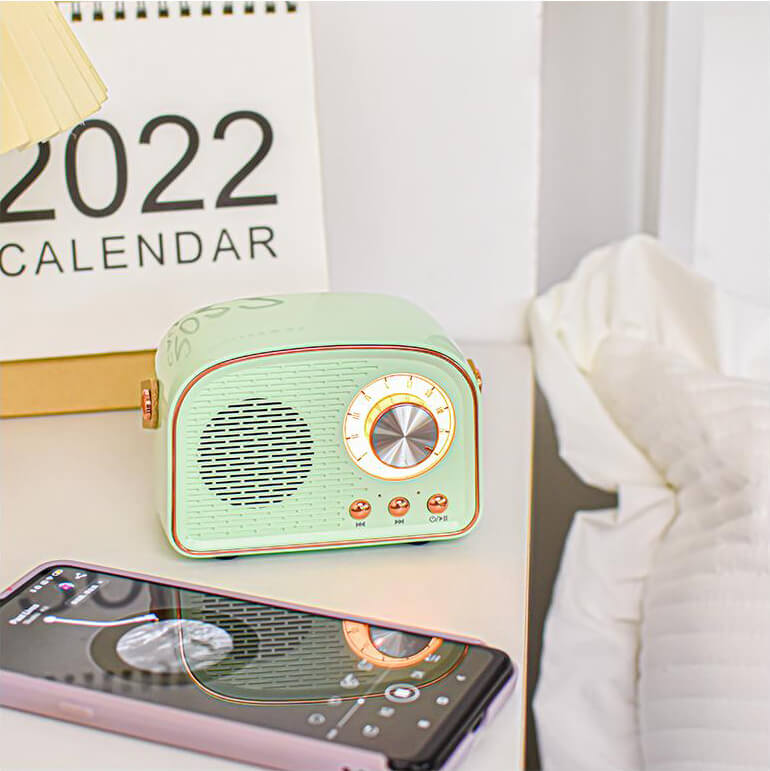 Retro okrągły głośnik Bluetooth radiowy