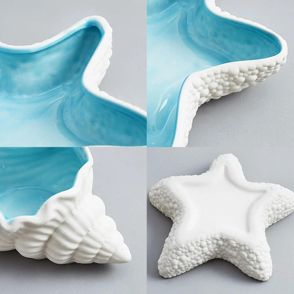 Ceramiczna taca na biżuterię w kształcie muszli