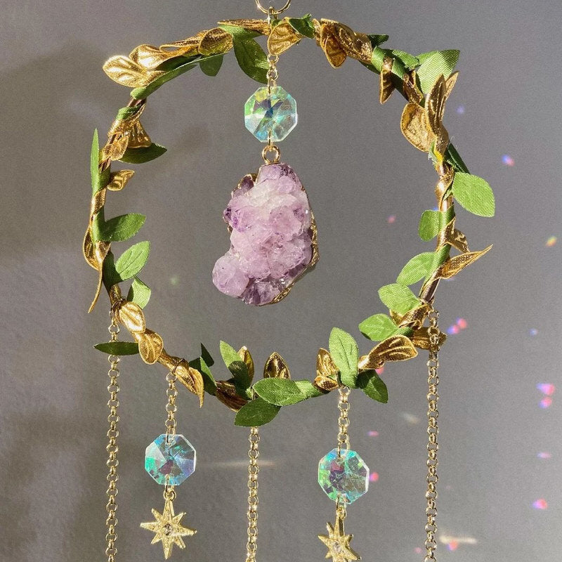 Magiczne Kryształowe Amethyst Zawieszka na Słońce