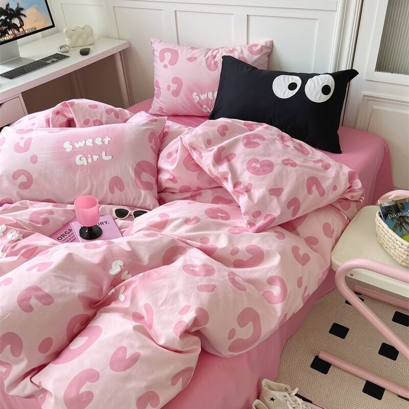 Zestaw pościeli Pink Leopard Print Sweet Girl