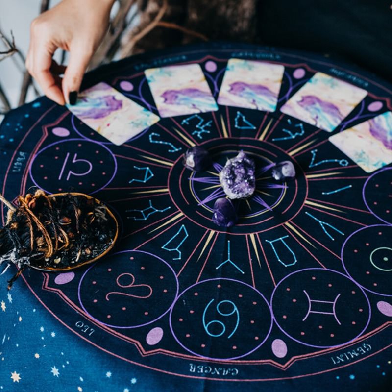 Chustka na ołtarz z Tarotowym Kołem Zodiaku