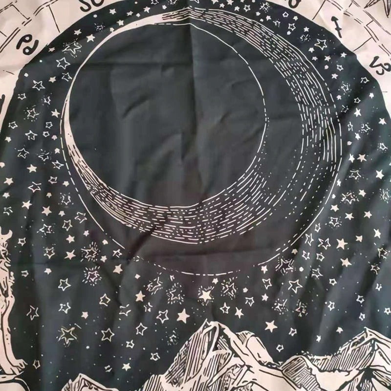 Jedwabna, monochromatyczna makatka Tarot "Księżyc