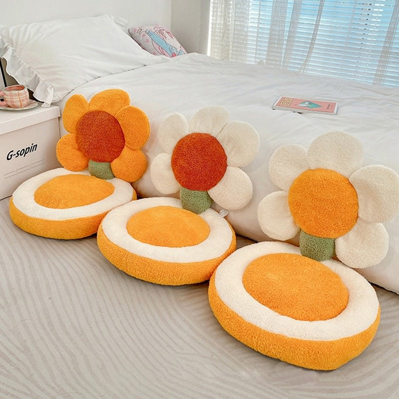 Terry Flowers Pluszowa poduszka na siedzenie