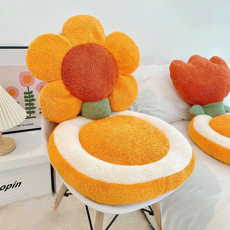 Terry Flowers Pluszowa poduszka na siedzenie