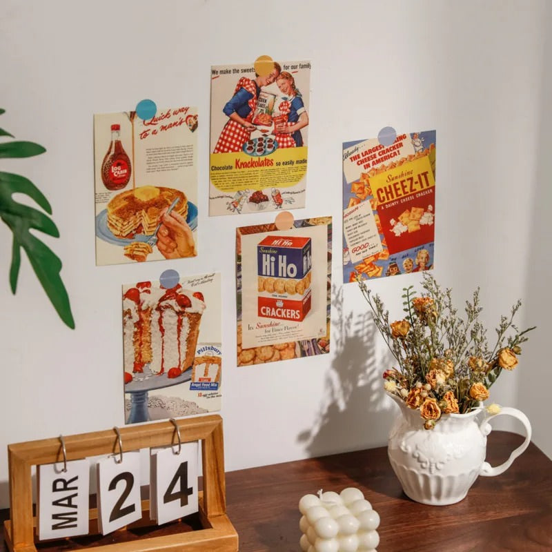 Wsporniki plakatów z cukierkami vintage na ścianę zestaw kart
