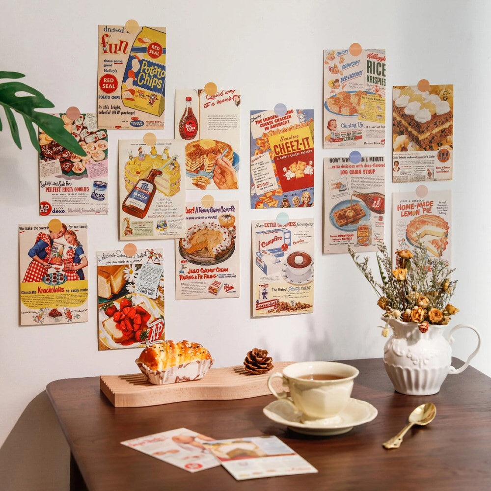 Wsporniki plakatów z cukierkami vintage na ścianę zestaw kart