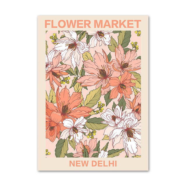 Wintage Pale Floral Art Canvas Posters