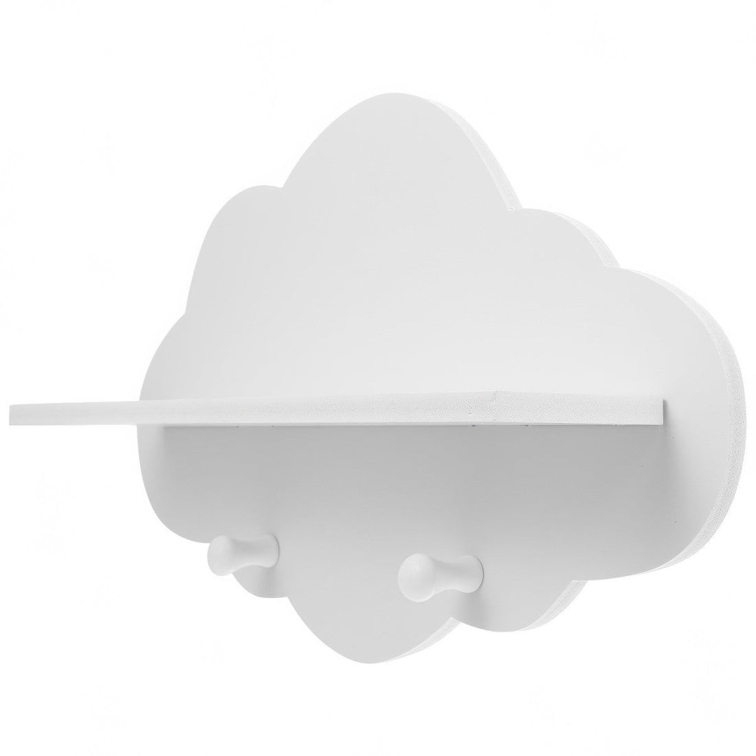 Biała półka ścienna Cloud z haczykami